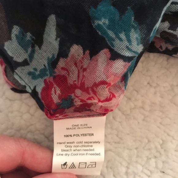 Navy Floral Infinity Scarf - Picture 4 of 4